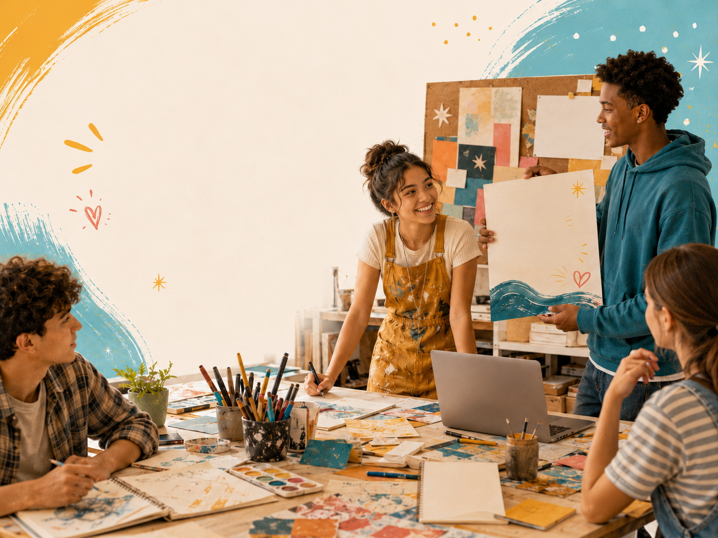 A mentor and emerging creative working together in Spark Studio.
